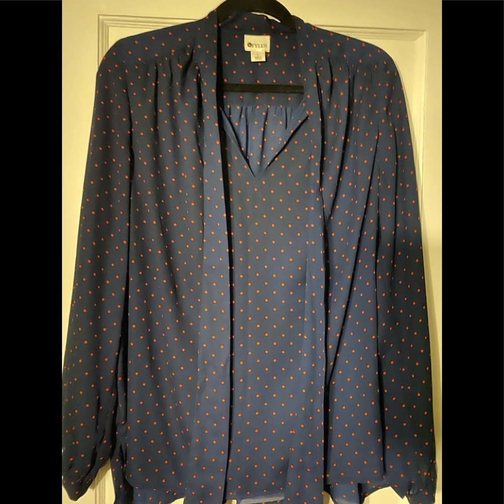 Navy Polka Dot Blouse